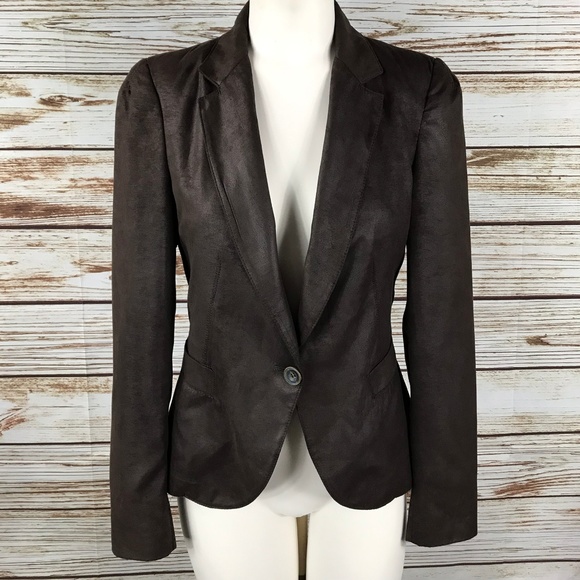 Zara Jackets & Blazers - Zara Faux Leather Wet Look Blazer Jacket